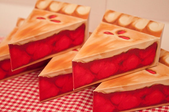 Cherry Pie Favor Box : Print at Home Pie Gift Box | County Fair | Thanksgiving Favor | DIY Printable | Digital File - Instant Download Il_570xn
