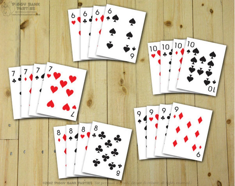 Playing Cards Paper ace 10 Only DIY Printable Deck of Etsy