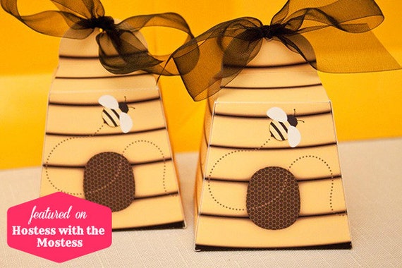 Beehive Favor Box : Print at Home Full-Color Template | Bee Hive | Mother to Bee Baby Shower | Bee Birthday | DIY Printable | Digital File Il_570xn