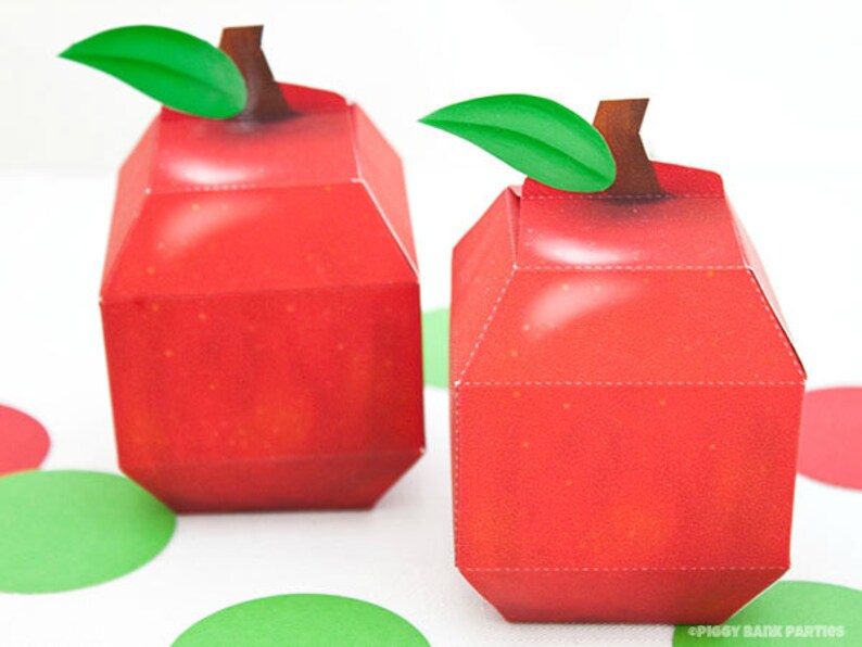 Apple Favor Box : DIY Printable School and Teacher Inspired PDF Instant Download image 3