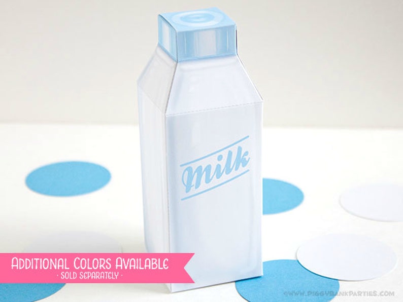 Milk Bottle Favor Box Red DIY Printable Vintage Glass Etsy