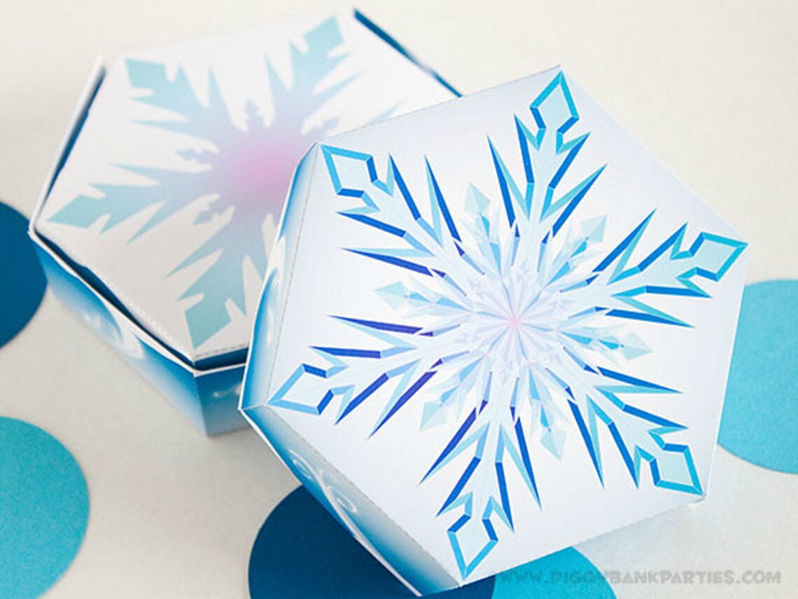 Snowflake Favor Box : DIY Printable Frozen Crystal Gift Box - Etsy