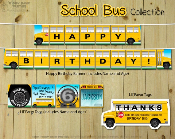 School Bus Collection Print At Home Wheels On The Bus Party