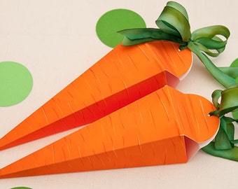 CARROT Favor Box : Easter DIY Printable PDF | Rabbit Gift Box | Farm Party | Easter Party | Print at Home | Vegetable | Instant Download