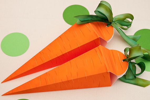 CARROT Favor Box : Easter DIY Printable PDF | Rabbit Gift Box | Farm Party | Easter Party | Print at Home | Vegetable | Instant Download Il_570xn