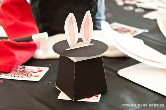 Magic Hat Favor Box : Print at Home Full-Color Template | Rabbit | Magic Show | Magician | DIY Printable | Digital File | Instant Download Il_570xn