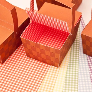 Picnic Basket Favor Box : Full-Color Digital Template Print at Home DIY Printable Faux Wood Gift Box Digital File Instant Download image 5