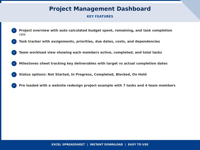 Tableau de bord de gestion de projet | Modèle de suivi des tâches ...