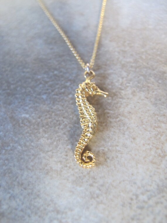 Gold clearance seahorse pendant