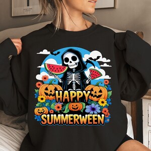 Skeleton Happy Summerween Png, Hello Summer Png, Skeleton Watermelon Summerween Png, Summer Design Png Digital Download