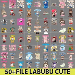 50+ Labubu-ontwerpen PNG-bundel, filmtekenfilm PNG-bundel, Labubu-personagebundel, Labubu-personageontwerp, Labubu-bundel PNG, PNG-bestand