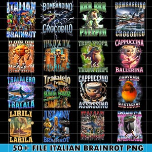 50+ File Italian brainrot bundle png, Italian Brainrot Png, Brainrot Vintage Png, Unhinged Clothes, Trending Png, Meme Png