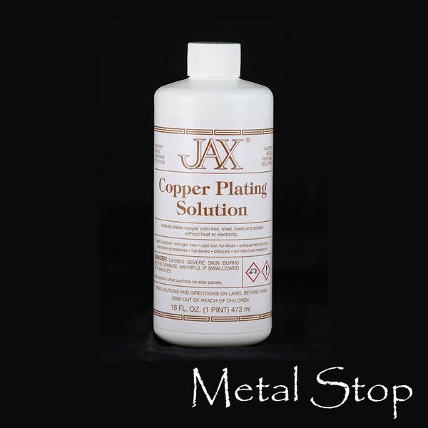 Jax Copper Plating Solution  - 16 oz. Master Finish solution instantly plates copper onto Iron, Steel, Brass, Solders US shipping 48 contig.