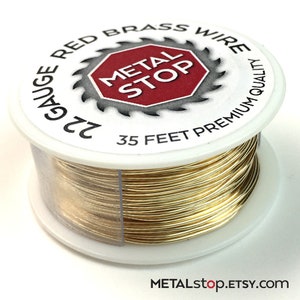 Red Brass Wire (Rich low brass) New Gold 22 gauge Spool of Dead Soft Premium Jewelers grade wire 35 foot length soft brass wire