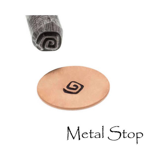 Pointy Spiral SWIRL Metal Jewelry Design Stamp para agregar textura o elementos de diseño de símbolos a sus diseños de joyería - para su uso con metales blandos