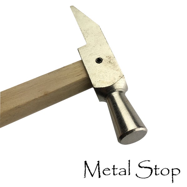 Watch-makers Swiss style riveting and shaping hammer, or for light jewelry work Length 9-1/8" Head length 2 3/4" Face width 3/8" 2 oz Hammer