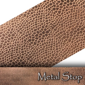 Textured Embossed Patterned Copper 24 gauge Sheet Metal 2.5&quot; x 12&quot; - Cobble Pattern Solid Copper Sheet Metal 47