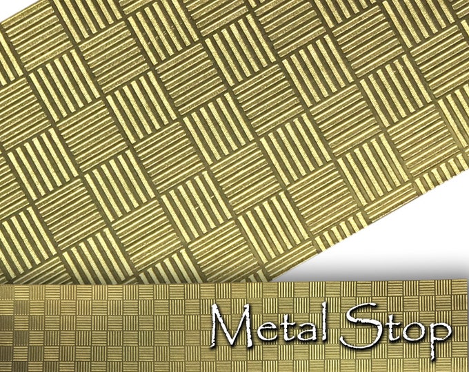 Textured Brass Criss Cross Woven Patchwork Pattern 24 Gauge Brass Sheet ...
