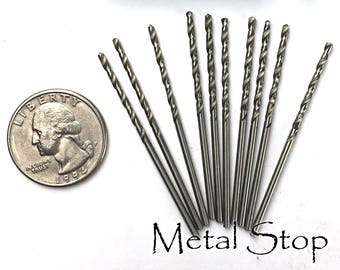 10 Twist Drill bits for jewelry making. Use these steel bits with your flex shaft or rotary drill. Size 50, 51, 52, 54, 55, 56, 60 & 65
