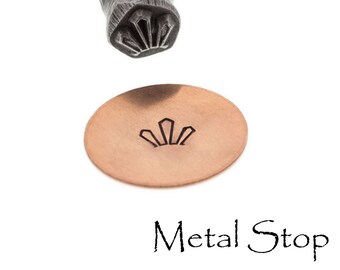 Gemstone Crystal Cluster or Geometric Flower Petal Section Jewelry Making Metal Design Impression Stamp for soft metals