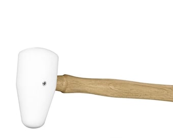 Teardrop Jumbo Mallet 2-sided Soft Nylon 2" White high density head with hardwood handle