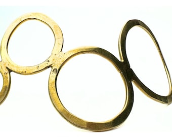 5 Brass Bracelet Cuff or Hair Barrette Open Circle component