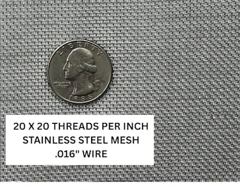 Vintage Stainless Steel Wire Mesh: Stainless Steel Screen, Wire Cloth, Wire Fabric 11" x 11" sheet