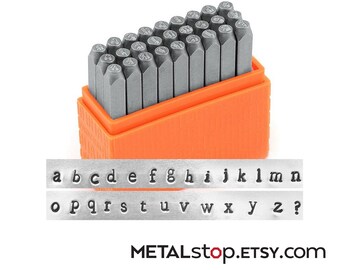 3mm LOWER CASE Newsprint Typewriter Style Serif font Metal Letter Stamp Set by Impressart font similar to Courier
