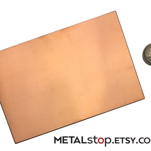 Copper Sheet Metal 14 gauge, 16 gauge, 18 gauge, 20 gauge, 22 gauge, 24 gauge or 26 gauge thickness
