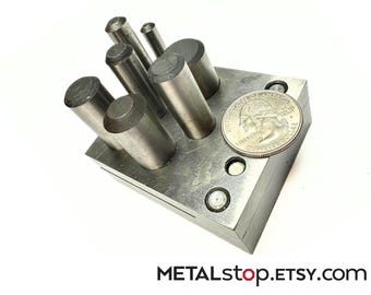 Disc Cutter for Soft Metals: Miniature sizes 6, 8, 9.5, 11, 13, 14, and 16mm