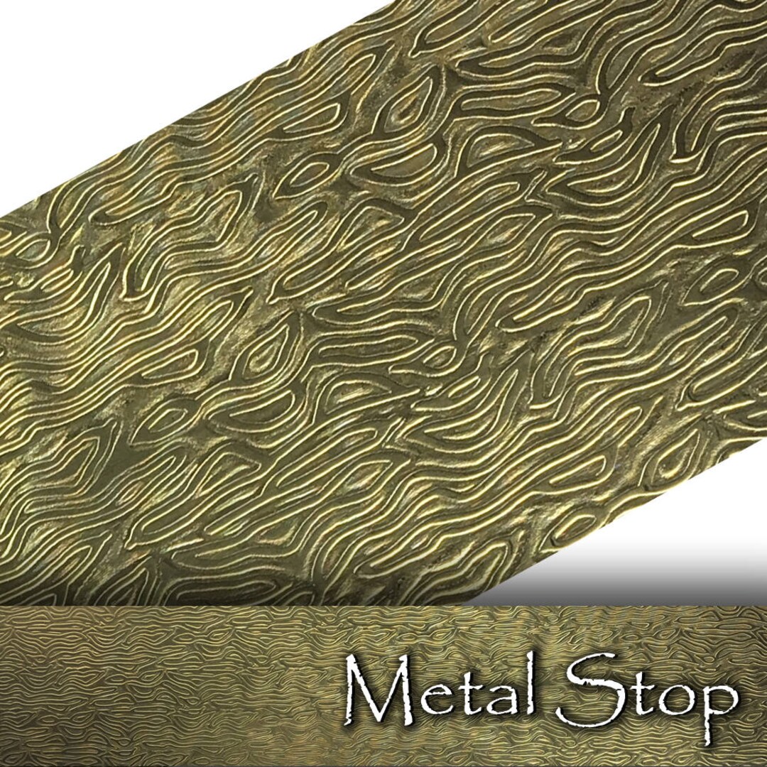 Textured Brass Vangogh Pattern 24 Gauge Sheet Metal 2.5