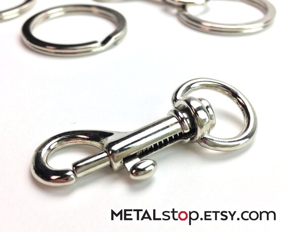 Swivel Clip With Keyring, Polished Lobster Clasp, Stainless Steel Key Ring  Two Sizes 