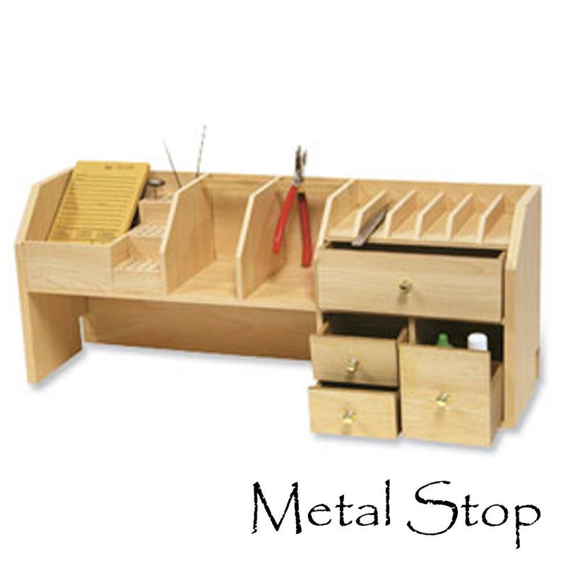 Jewelers Bench Top Organizer with four drawers plier rack. Etsy