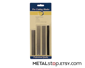 Pro Cutting Blade set for use with PMC Metal Clay Fimo, precision blades Set of Four 5.5" Tissue Thin Stainless Steel