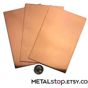 Copper Sheet Metal 14 gauge, 16 gauge, 18 gauge, 20 gauge, 22 gauge, 24 gauge or 26 gauge thickness image 4