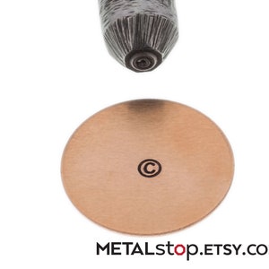 Tiny 2.5mm Copyright Symbol Metal Design Stamp copyright tool stamp for use in jewelry making and soft metals