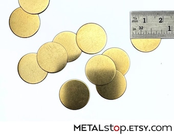 Brass Disc Stamping Blank .75" 24 gauge 12 pieces