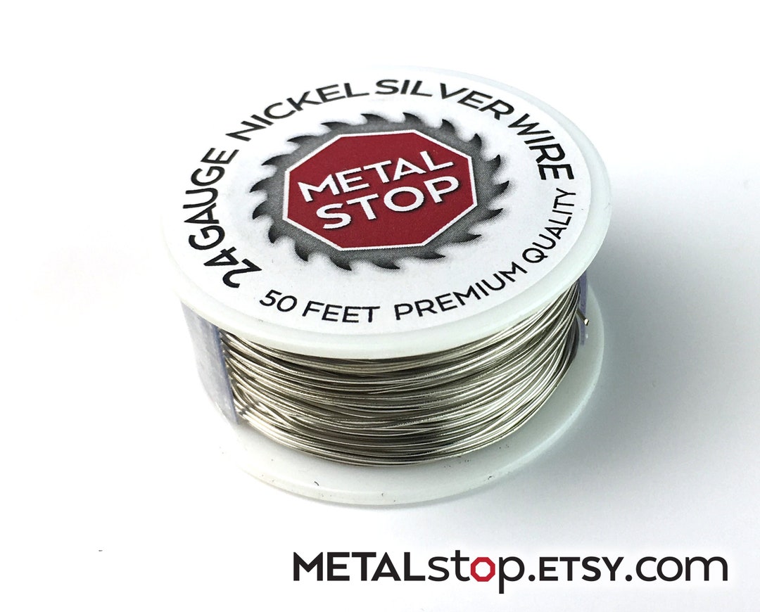 24 Gauge Nickel Silver Wire Spool of Alloy 752 Premium German Silver or Nickel Silver Wire 50