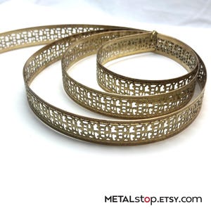 Brass Banding Strip 5 foot length 1&quot; width decorative pierced vintage flexible embellishment craft supply