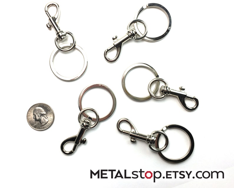10 Small Swivel Silver Tone Lobster Clasp Key Ring Clip With Etsy