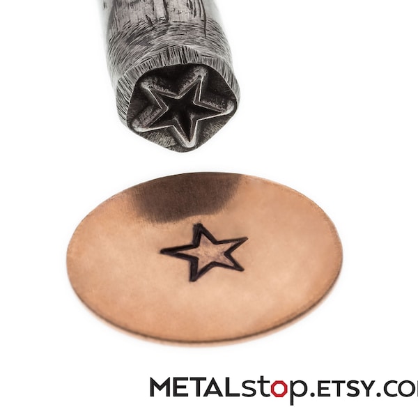 STAR metal DESIGN STAMP great Stamping Supplies for use with soft metals. Design measures 5mm diameter.