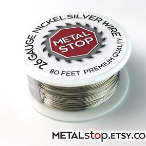 26 gauge Nickel Silver Wire spool of Alloy 752 Premium German Silver or Nickel silver wire 80 foot length