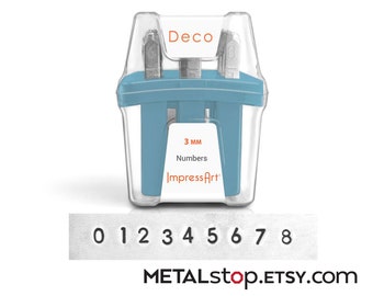 Impressart Deco Number Stamp Set 3mm Sans Serif font design SC1123A-3MM Jewelry Making Number tool stamp set