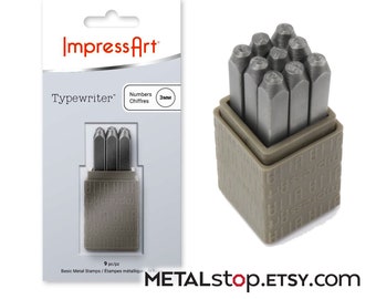 3mm NUMBER Typewriter Serif font Metal Letter Stamp Set by Impressart font similar to Courier