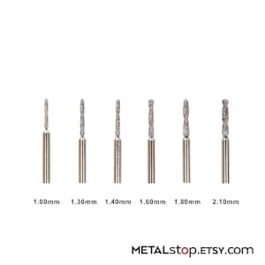6 PIECE SET of 3/32&quot; shank Swiss-made twist drills with electroplated diamond particles
