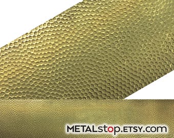 Getextureerd messing microdeukpatroon 24 gauge plaatwerk 2,5" x 12" - massief messing - ideaal voor walserijen 42