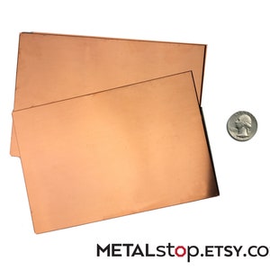 Copper Sheet Metal 14 gauge, 16 gauge, 18 gauge, 20 gauge, 22 gauge, 24 gauge or 26 gauge thickness image 3