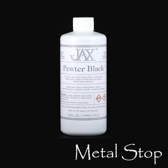 Jax Pewter Black Metal finisher - 16 oz. bottle - Works on pewter, lead,  brass, bronze, copper, nickel, tin-lead alloys, solders - Etsy Italia