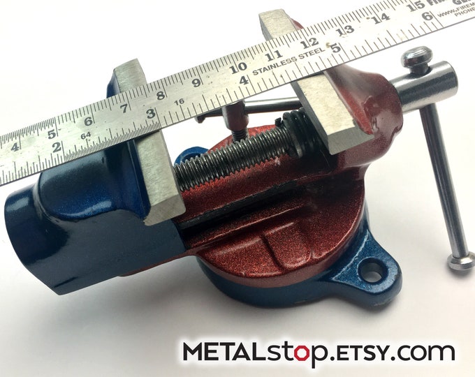 Small Mounted Jewelers Bench Vise 2 Inch Hardened Steel Jaw Featuring a