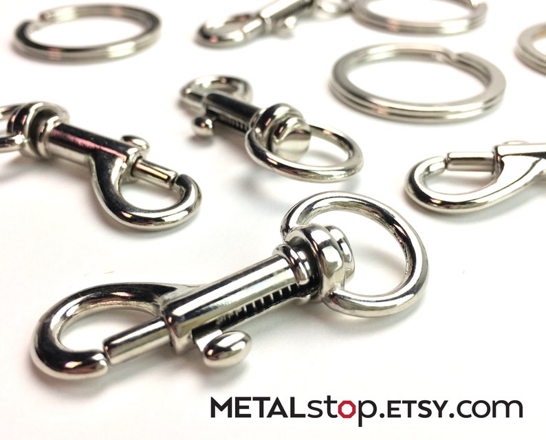 10 Small Swivel Silver Tone Lobster Clasp Key Ring Clip With Etsy